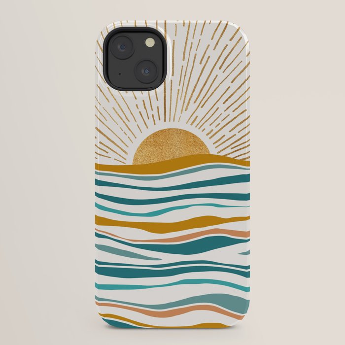 The Sun and The Sea - Gold and Teal iPhone Case Gallery Image 30