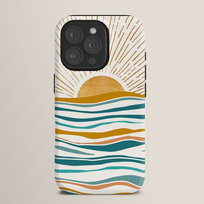 The Sun and The Sea - Gold and Teal iPhone Case Gallery Image 15