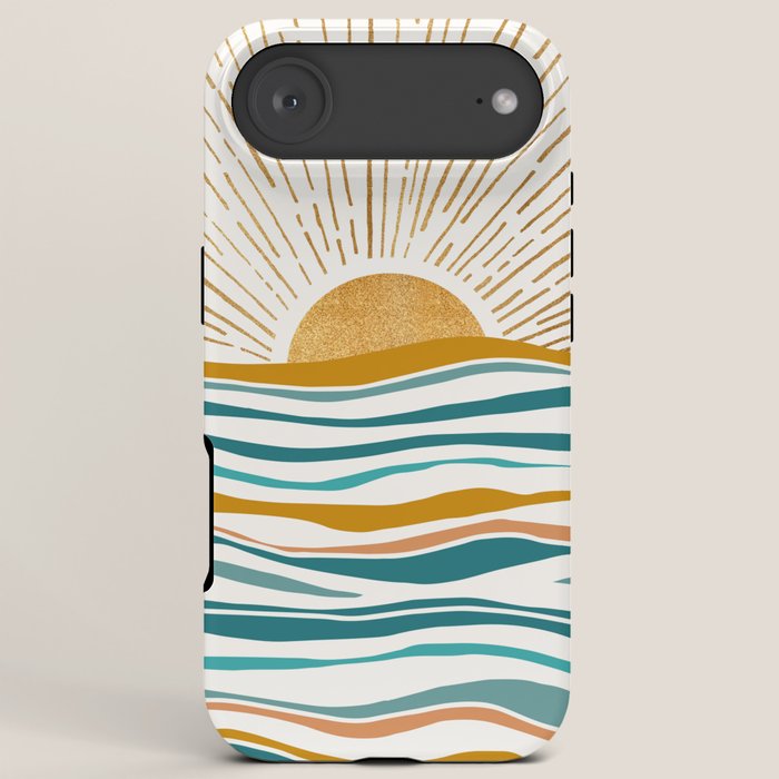 The Sun and The Sea - Gold and Teal iPhone Case Gallery Image 6