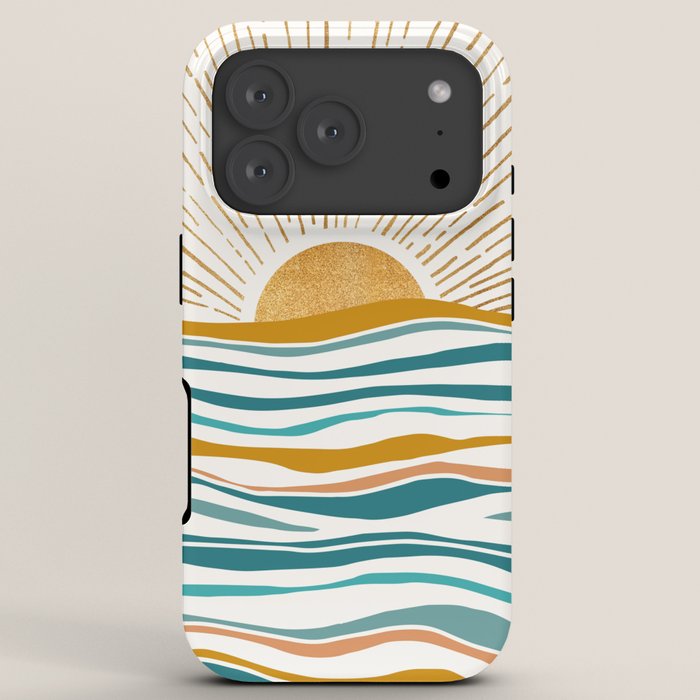 The Sun and The Sea - Gold and Teal iPhone Case Gallery Image 7