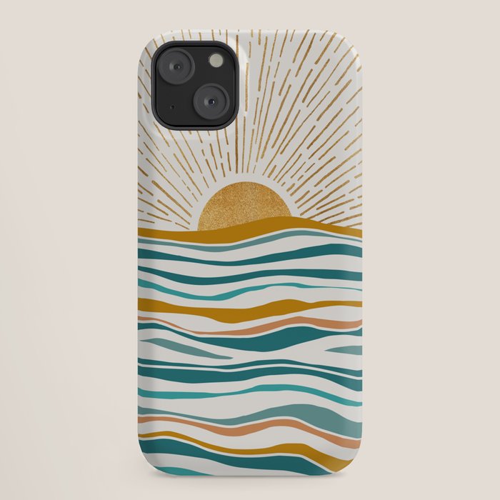 The Sun and The Sea - Gold and Teal iPhone Case Gallery Image 18