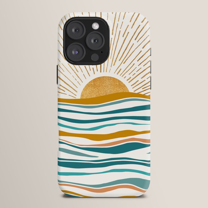 The Sun and The Sea - Gold and Teal iPhone Case Gallery Image 16