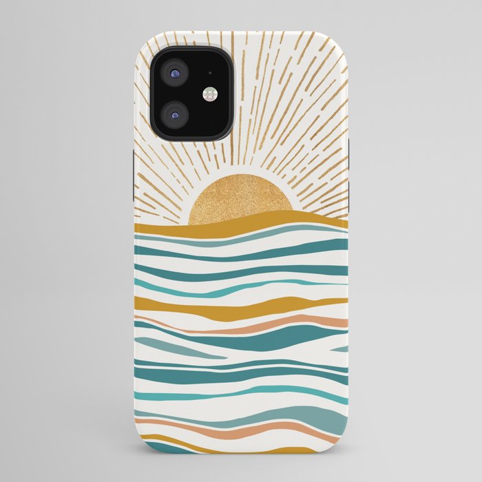 The Sun and The Sea - Gold and Teal iPhone Case Gallery Image 42