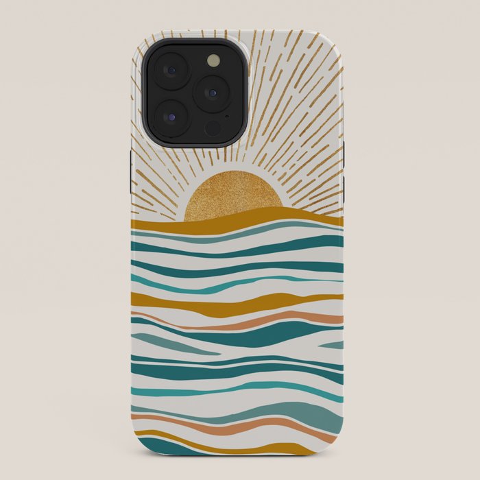 The Sun and The Sea - Gold and Teal iPhone Case Gallery Image 36