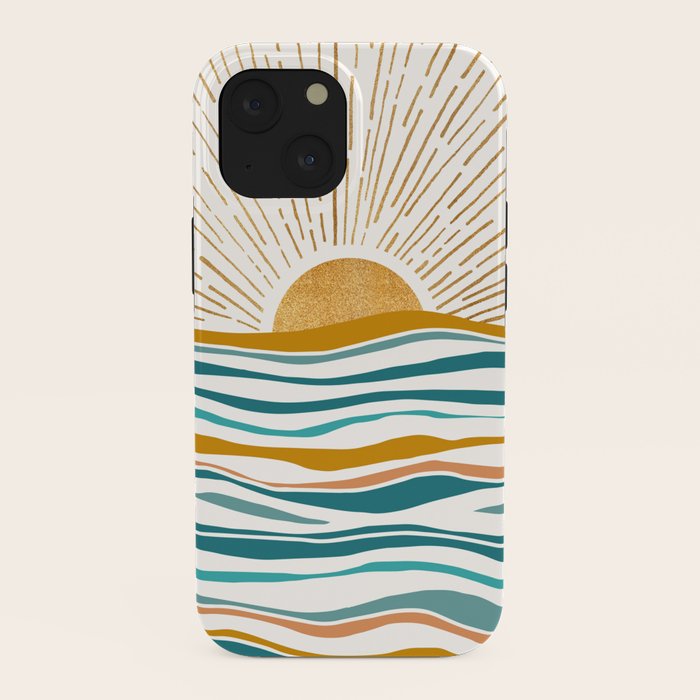 The Sun and The Sea - Gold and Teal iPhone Case Gallery Image 38