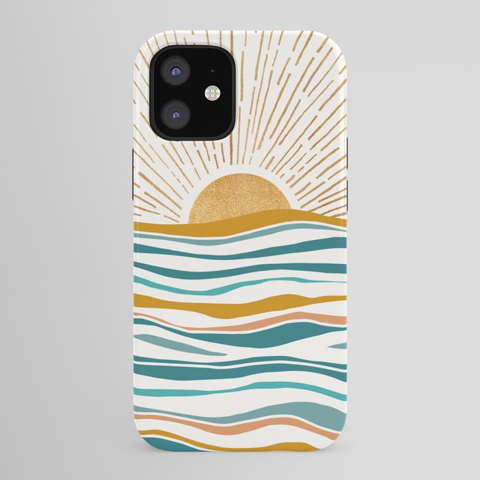 The Sun and The Sea - Gold and Teal iPhone Case Gallery Image 41