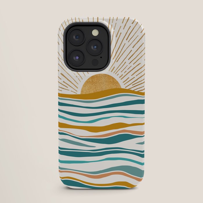The Sun and The Sea - Gold and Teal iPhone Case Gallery Image 27