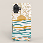 The Sun and The Sea - Gold and Teal iPhone Case Gallery Image 1