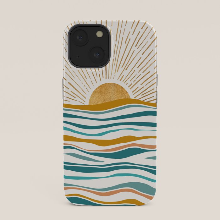 The Sun and The Sea - Gold and Teal iPhone Case Gallery Image 33