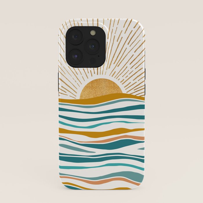 The Sun and The Sea - Gold and Teal iPhone Case Gallery Image 39