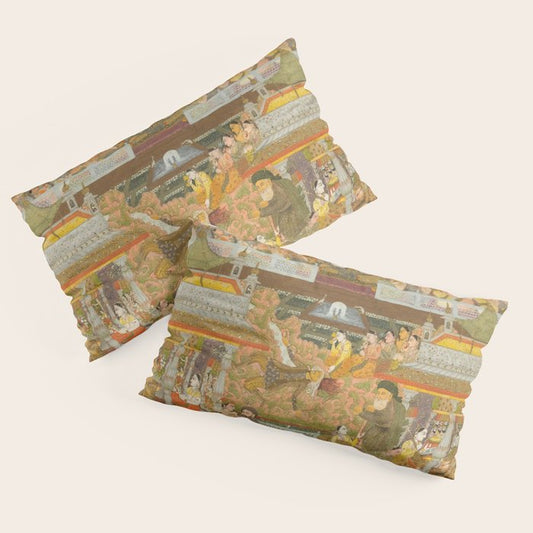Lovers and beloveds: A composite of scenes from Persian, Urdu, and Sanskrit literature Pillow Sham Gallery Image 2