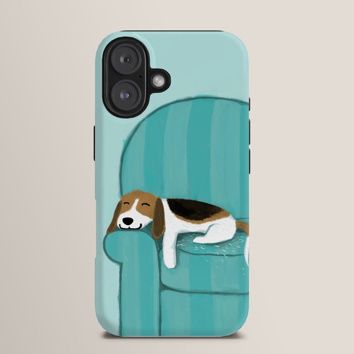 Happy Couch Beagle | Cute Sleeping Dog iPhone Case Gallery Image 13