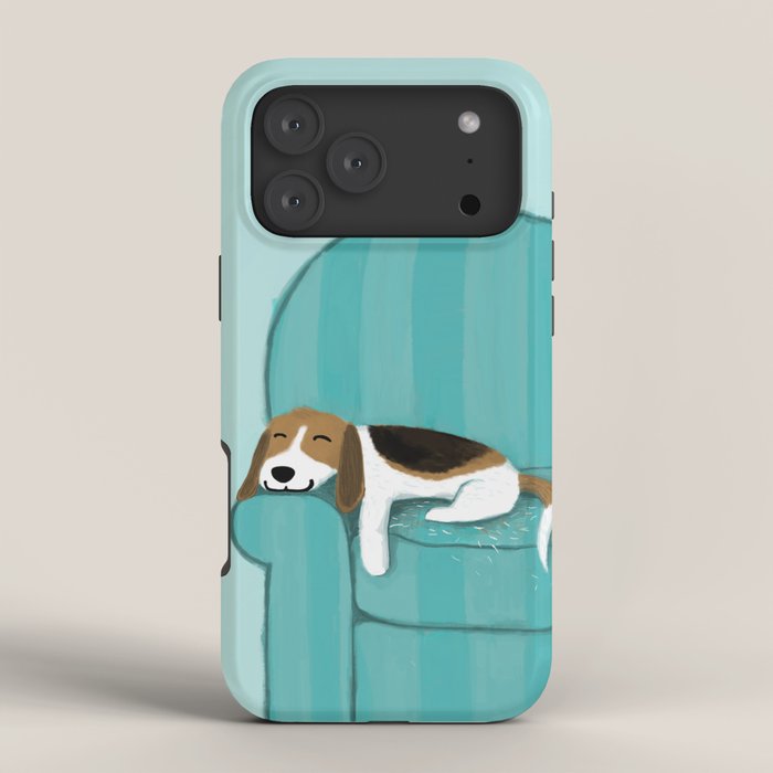 Happy Couch Beagle | Cute Sleeping Dog iPhone Case Gallery Image 4