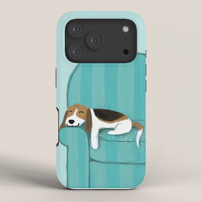 Happy Couch Beagle | Cute Sleeping Dog iPhone Case Gallery Image 3