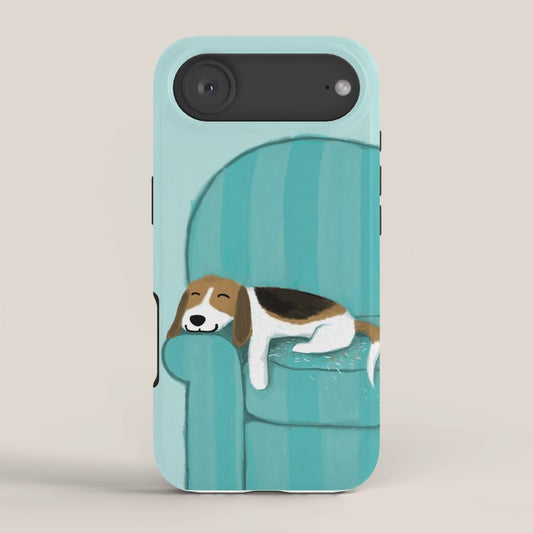 Happy Couch Beagle | Cute Sleeping Dog iPhone Case Gallery Image 2