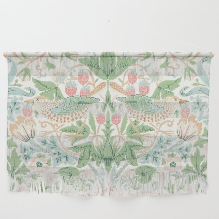 William Morris Strawberry Thief Cochineal Willow Wall Hanging Gallery Image 1