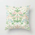 William Morris Strawberry Thief Cochineal Willow Throw Pillow Gallery Image 1