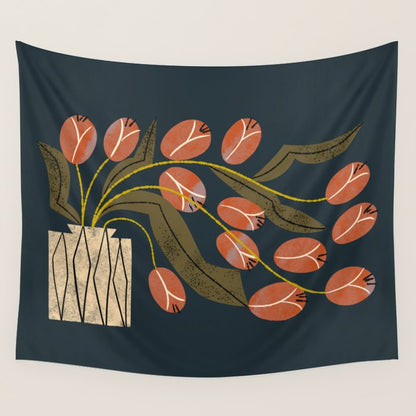 Spilling Red Tulips Wall Tapestry Gallery Image 2