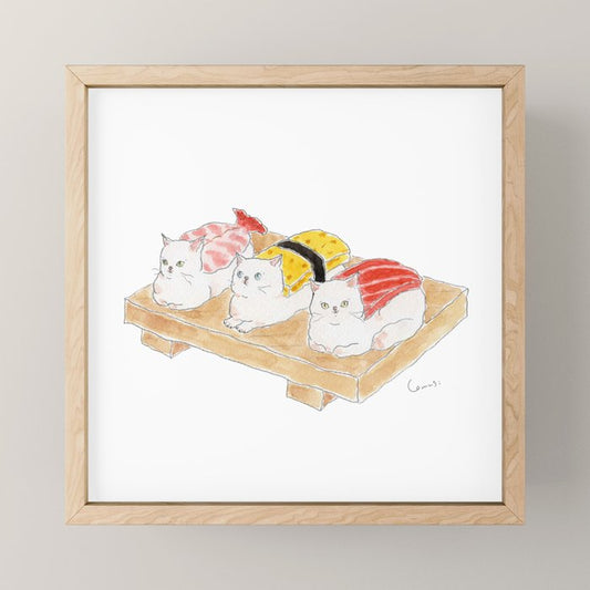 Sushi Nyanco -Sushi Cats- Mini Art Print Gallery Image 1