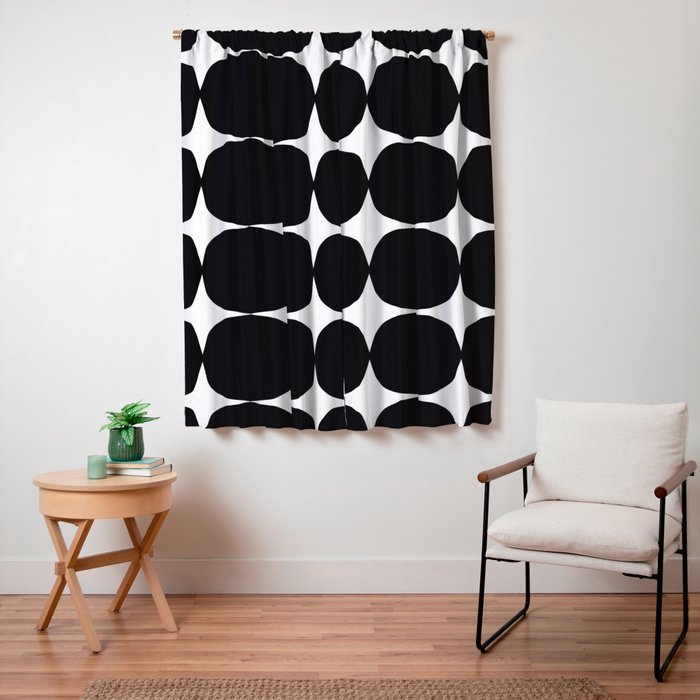 Retro '50s Shapes in Black and White Window Curtain Gallery Image 7