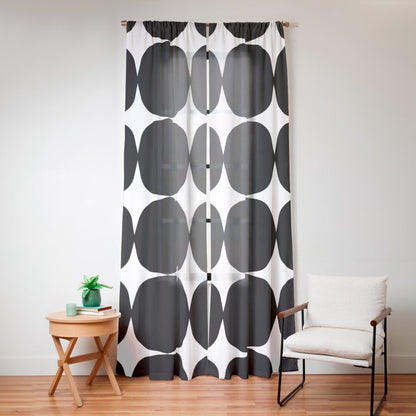 Retro '50s Shapes in Black and White Window Curtain Gallery Image 16