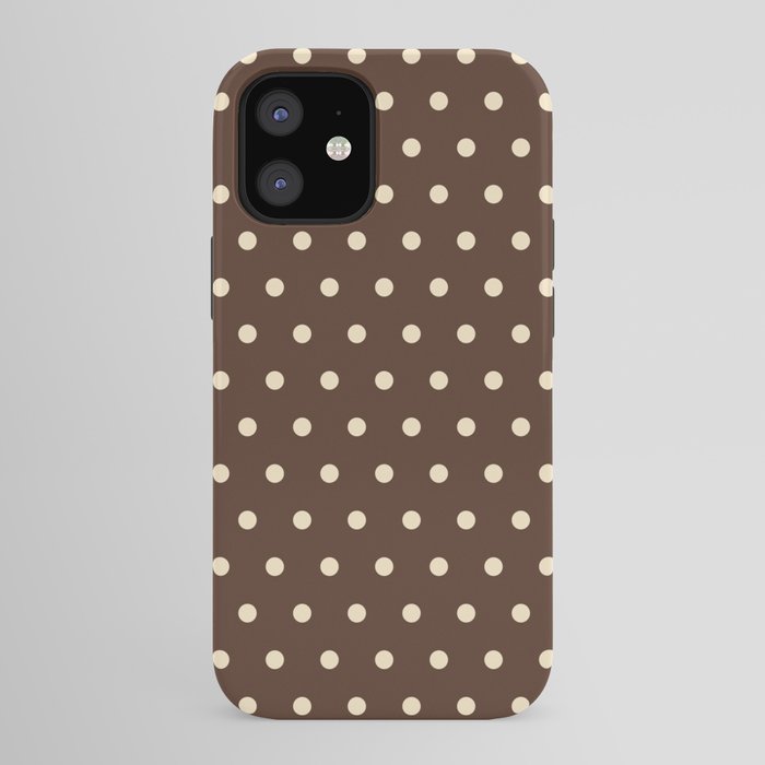 Vintage polka dots baroque brown & cream iPhone Case Gallery Image 41