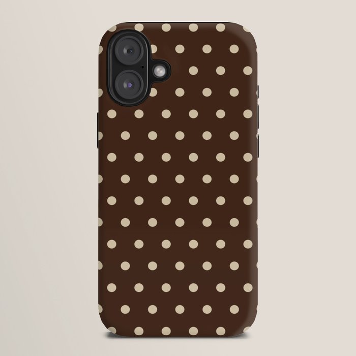Vintage polka dots baroque brown & cream iPhone Case Gallery Image 10