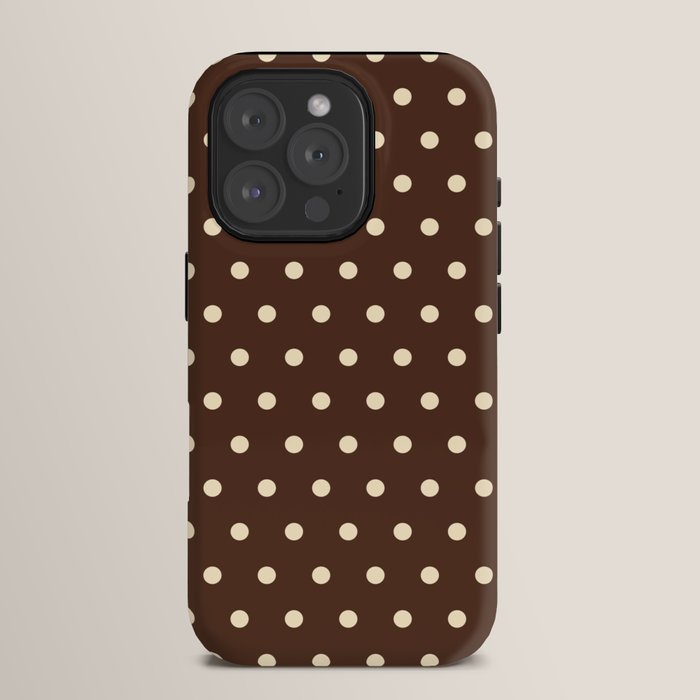 Vintage polka dots baroque brown & cream iPhone Case Gallery Image 15