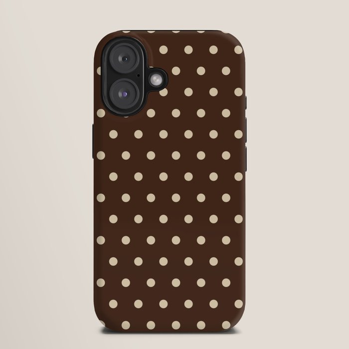 Vintage polka dots baroque brown & cream iPhone Case Gallery Image 9