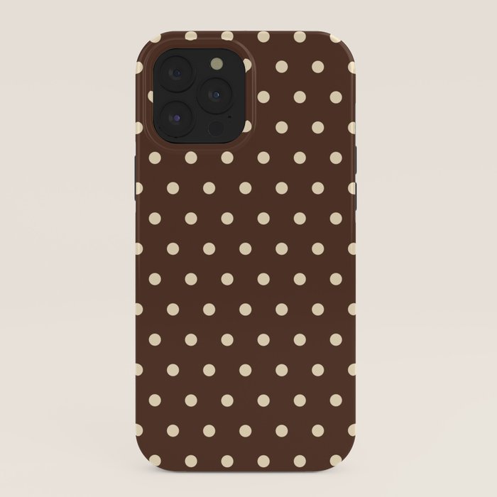 Vintage polka dots baroque brown & cream iPhone Case Gallery Image 40