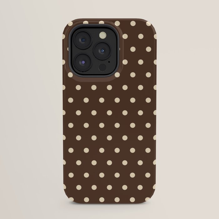 Vintage polka dots baroque brown & cream iPhone Case Gallery Image 31