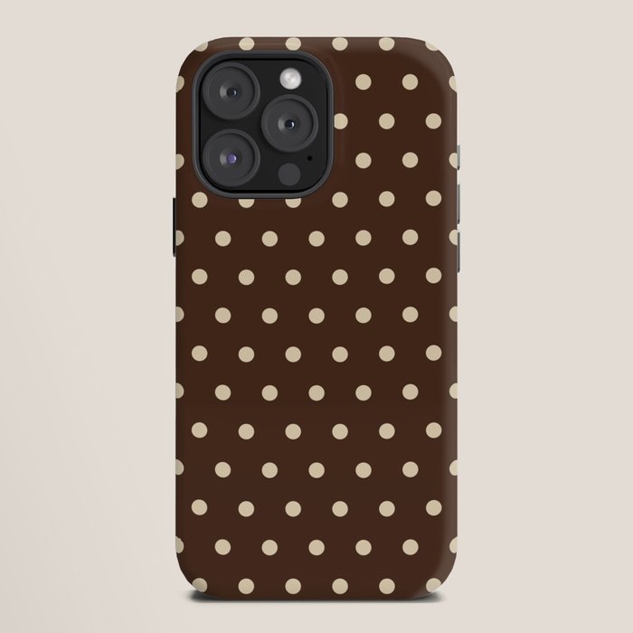 Vintage polka dots baroque brown & cream iPhone Case Gallery Image 12