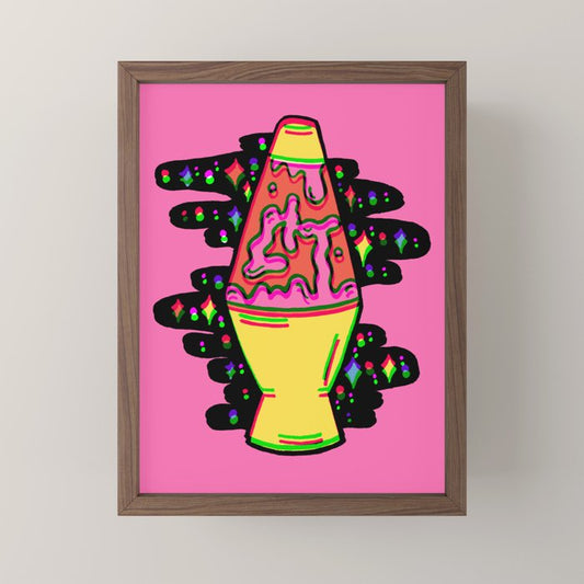 Lit Lava Lamp in pink in 3D Mini Art Print Gallery Image 2