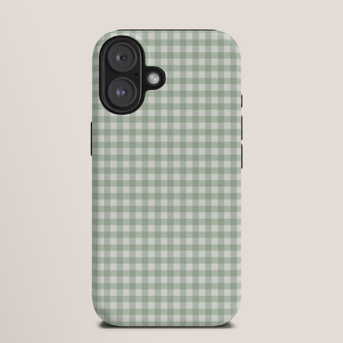 Gingham Plaid Pattern - Sage Green iPhone Case Gallery Image 9