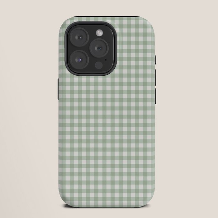 Gingham Plaid Pattern - Sage Green iPhone Case Gallery Image 11