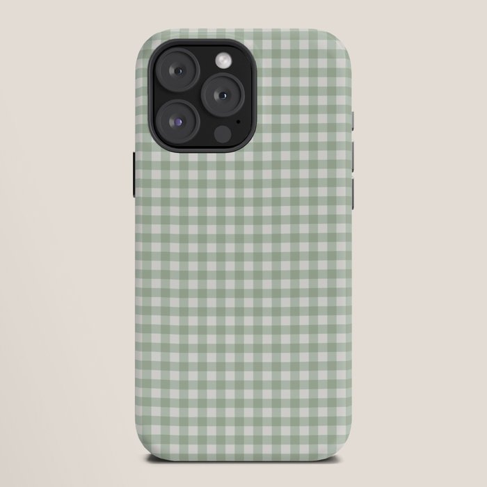 Gingham Plaid Pattern - Sage Green iPhone Case Gallery Image 12