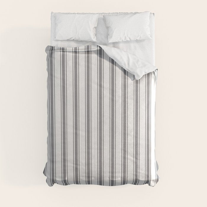 Gray blue ticking stripes Comforter Gallery Image 8
