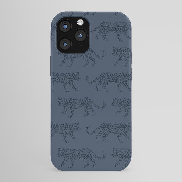 Leopard Parade - Dark Navy on Denim Blue iPhone Case Gallery Image 43