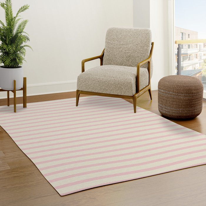 Pink Striped Rug Gallery Image 3