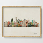 boston city skyline Serving Tray Gallery Image 1