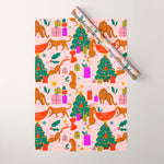 Modern abstract festive leopards in Christmas party Wrapping Paper Gallery Image 1