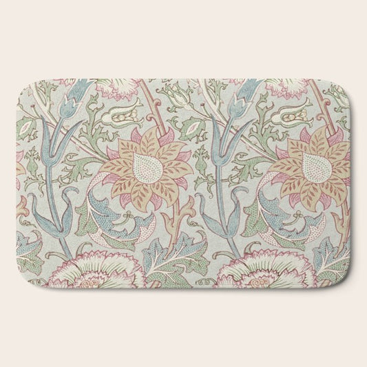 William Morris Vintage Pink and Rose Eggshell Blue Rose Pink Bath Mat Gallery Image 2