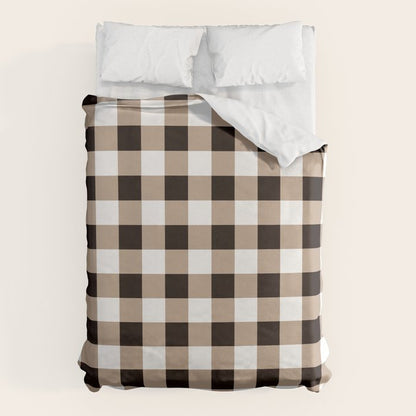 Gingham Large Tan Black White Duvet Cover Gallery Image 6