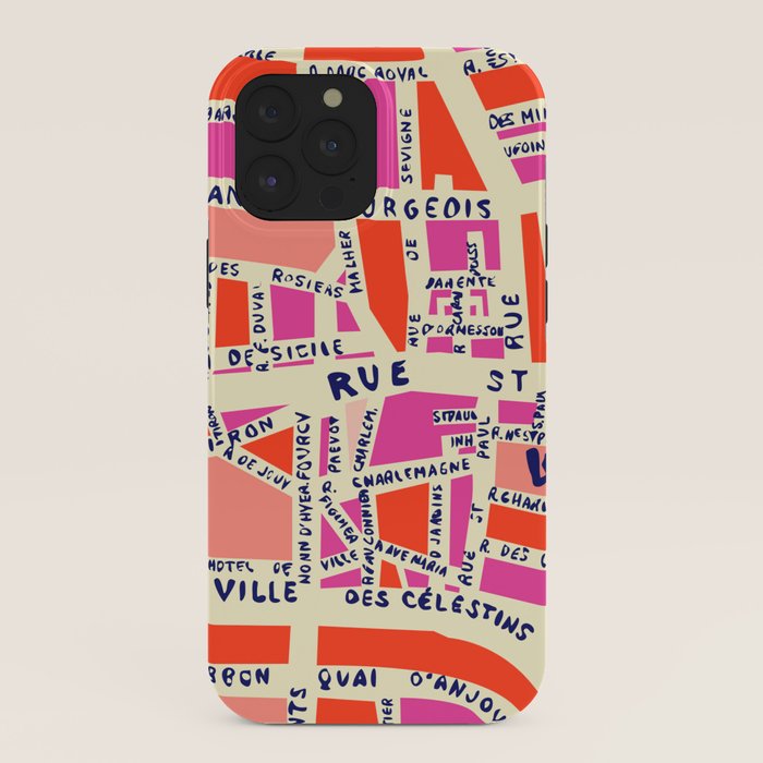 paris map pink iPhone Case Gallery Image 40