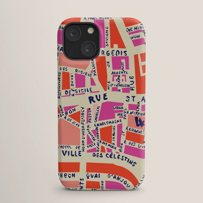 paris map pink iPhone Case Gallery Image 17