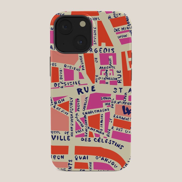 paris map pink iPhone Case Gallery Image 34