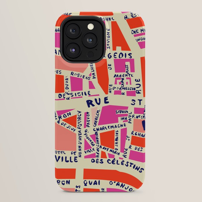 paris map pink iPhone Case Gallery Image 24