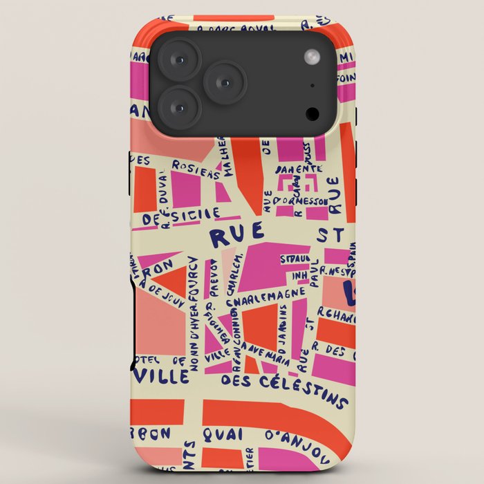 paris map pink iPhone Case Gallery Image 8