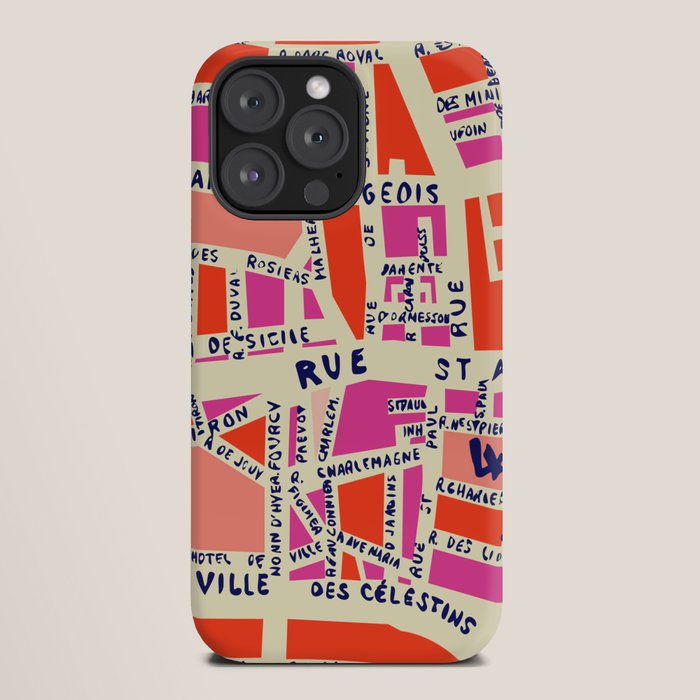 paris map pink iPhone Case Gallery Image 20