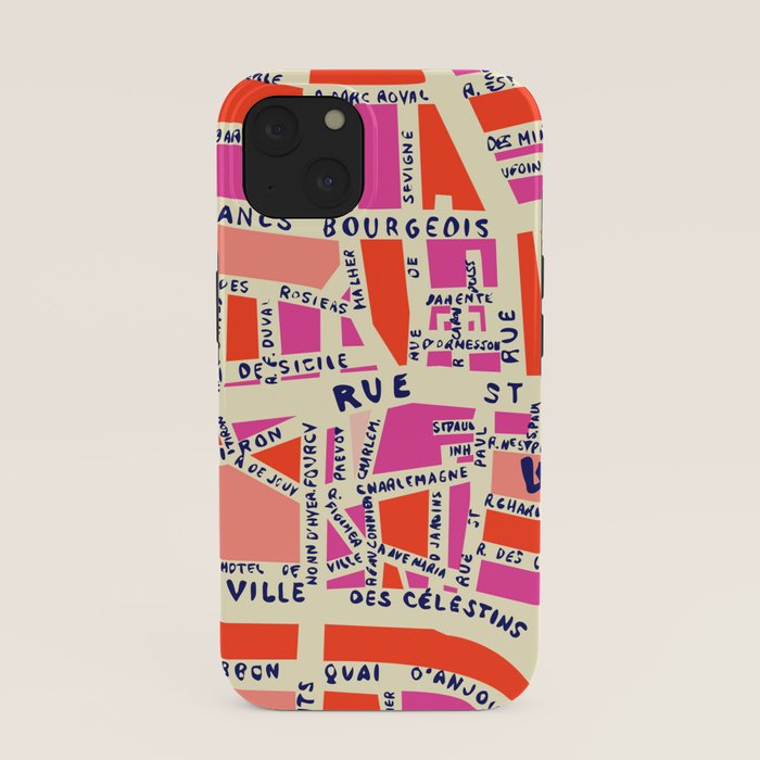 paris map pink iPhone Case Gallery Image 37
